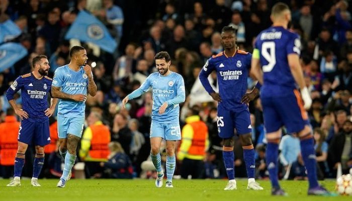 Hasil Leg1 Semifinal Liga Champions: Manchester City vs Real Madrid, Skor 4-3